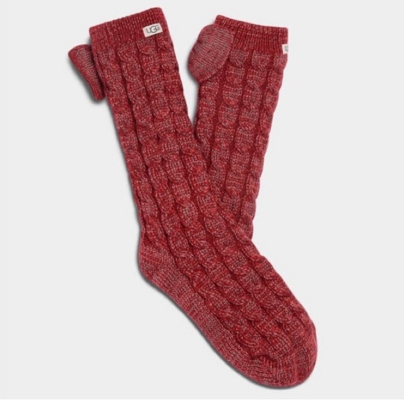 UGG Laila Bow Fleece Lined Socks in Kiss/ Silver - Picture 5 of 12